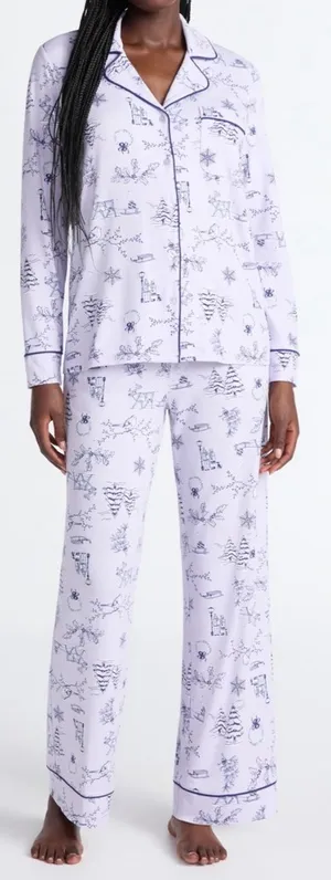 Walmart Joyspun Women's Dreamy Soft Collection Long Sleeve Top and Pants Pajama Set thumbnail 2