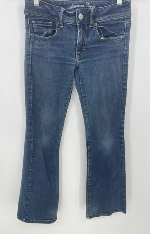 AMERICAN EAGLE ORIGINAL BOOT CUT WOMENS JEANS‎ Size 6 DARK BLUE Q0006 thumbnail 1
