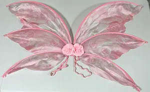 Dolls Kill Pink Roses Floral Coquette Fairy Butterfly Fae Fantasy Costume Cosplay Wings O/S 🎀 thumbnail 2
