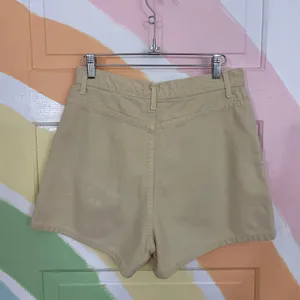 Vintage French Dressing 90s Butter Yellow High Waisted Denim Shorts Sz 10 💚🎀 thumbnail 7