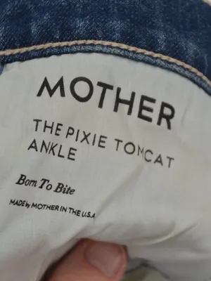 MOTHER Pixie Tomcat Ankle Jeans Distressed Blue Size 28 thumbnail 7
