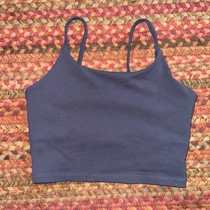 DARK BLUE ATHLETIC CROP CAMI TANK thumbnail 1