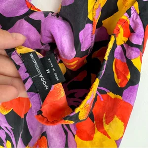 Y2K Abstract Floral Halter Top Sz Medium 100% Silk thumbnail 13
