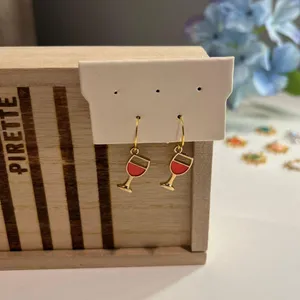 Red Orange Wine Glass Earring thumbnail 1