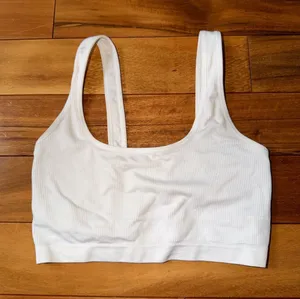 aerie White Ribbed Seamless Tank Bralette thumbnail 1