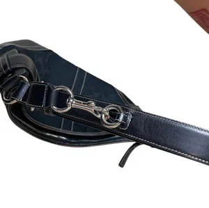 Vintage Black Coach Hamptons Signature Leather Buckle Crossbody Shoulder Bag thumbnail 7