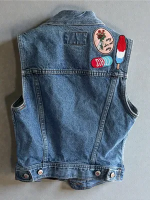Vintage Genuine Authentic Denim by Paris Sport Club‎ Jean Vest Size M thumbnail 2