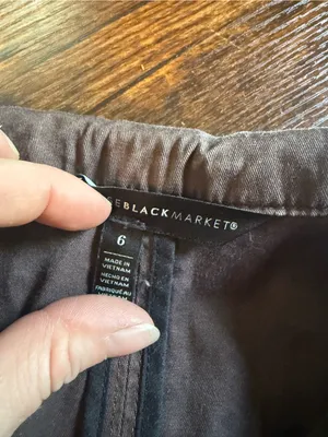 White House Black Market Brown Cotton Utility Jacket Y2K Style Size 6 thumbnail 3