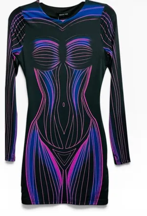 NWT White Fox Boutique Soulmate Long Sleeve Mini Dress Mercury‎ Bodycon Small thumbnail 1