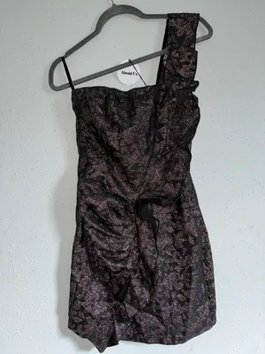 Revolve Jacquard Cocktail Dress Black thumbnail 4
