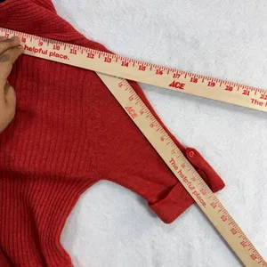 Theme S Ribbed Knit Wool Sweater Red Dress Cowl Neck‎ Stretchy Office Valentines thumbnail 7