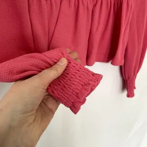 Altar'd State pink boho fairy whimsy cottagecore ruched top puffed sleeves S thumbnail 3