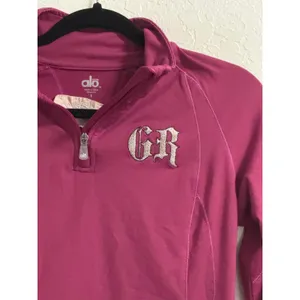 Alo Yoga Womens Magenta Good Ride Quarter Zip Pullover Long Sleeve Top Small thumbnail 3