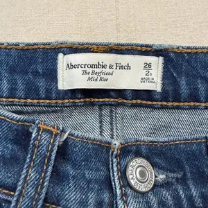 Abercrombie‎ & Fitch | Boyfriend Mid Rise Blue Jeans Distressed | Women's 26/2S thumbnail 6