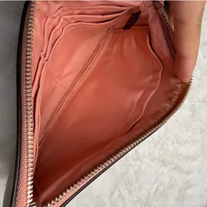 Coach Khaki Pink Coated Canvas Signature Wristlet thumbnail 3