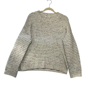 Madewell Womens Oatmeal Donegal‎ Ribbed Knit Crewneck Pullover Sweater Sz Medium thumbnail 1