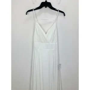 Lulus Romantic Inspiration White Sleeveless Faux Wrap Maxi Dress Wedding M NWT thumbnail 7