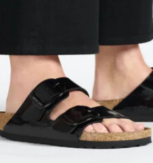 Birkenstock Arizona Birko-Flor Black Patent Sandals Women’s US 5 Regular thumbnail 1