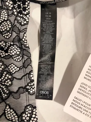 ASOS Black and Gray Lace-Effect Mini Dress thumbnail 6