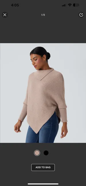 Halara turtleneck batwing asymmetrical sweater thumbnail 4