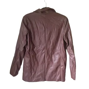 AND NOW THIS Faux Leather Oversized Blazer NWT‎ Sz Small thumbnail 2