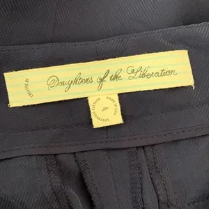Anthropologie Daughters Of The Liberation Navy Blue Pleated‎ Tapered Pants High Rise 4 Tall thumbnail 4