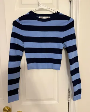 ZARA Striped Top thumbnail 1