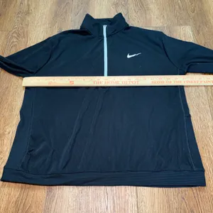 Nike Running Dri-FIT Half Zip Pullover Black Ribbed Womens XL Workout Top thumbnail 5