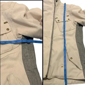 ​Obermeyer Cloud 9 Cream Corduroy Ski Jacket Womens‎ 6 Asymmetrical Moto Y2K Vtg thumbnail 7