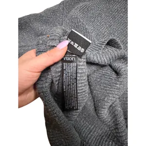 Vuori Womens Merino Wool Blend Mock Neck Ribbed Sweater Charcoal Gray Small thumbnail 5