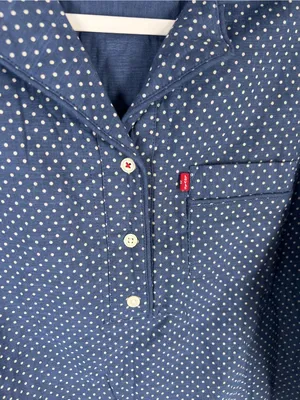 Levi’s NWT Blue Polka Dot Cotton Pajama Sleep Shirt Medium thumbnail 7