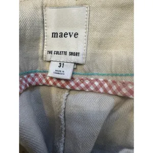 Maeve The Colette Shorts Linen Blend Utility Shorts Women's Size 31 Ivory Cream thumbnail 3