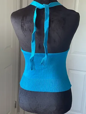 Body By Michelle Ribbed Tie Neck Halter Top thumbnail 2