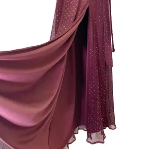 Baltic Born Grace Sparkle Sequin Maxi Dress Mulberry Faux Wrap Slit Size Medium thumbnail 10