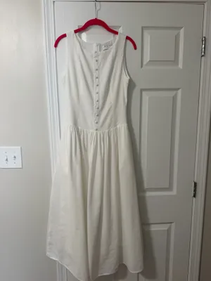 Petal and Pup White Drop Waist Midi Dress thumbnail 5