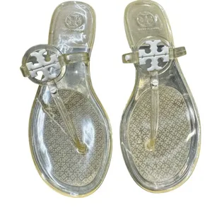 Tory Burch Transparent Yellow Jelly Sandals Women’s Size 8 Logo Thong EUC thumbnail 4