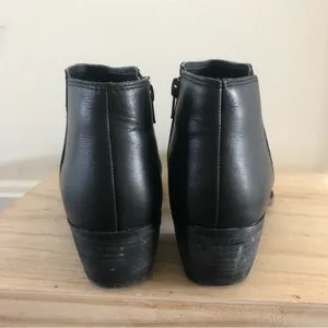 Dune‎ London Penelope Black Leather Ankle Bootie 39/8 thumbnail 3
