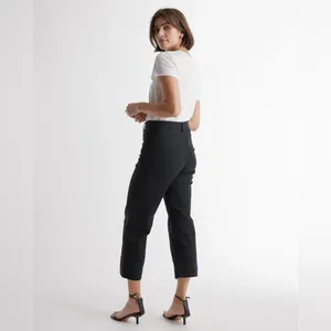 NWT Quince Organic Stretch Cotton Twill Wide-Leg Crop Pants, Size 31" thumbnail 2