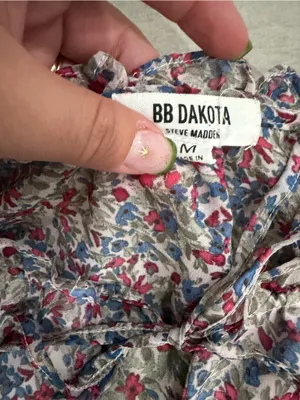 Steve Madden Floral Maxi Skirt in Blue and Pink thumbnail 2