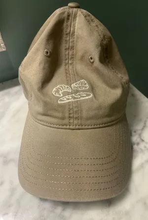 aerie khaki baseball cap with white bakery embroidery thumbnail 1