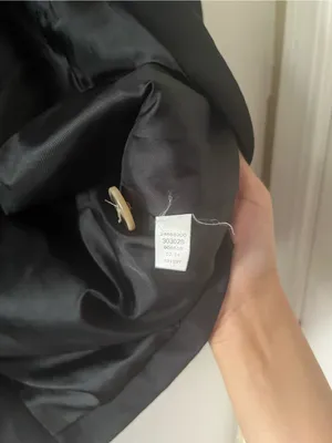 Vintage Y2K Gap Black 100% Cotton Trench Coat Large Button Up Minimalist Outdoor thumbnail 4