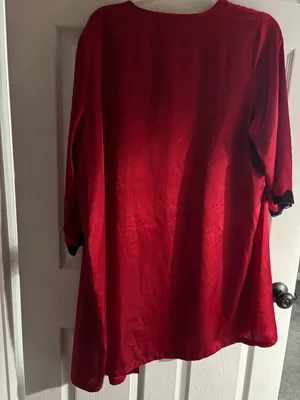 Apt. 9 Women’s Red Short Satin Wrap Robe Size XXL thumbnail 7