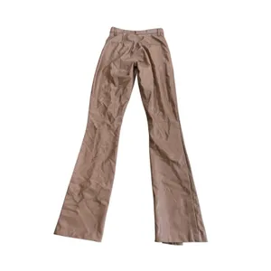 Abercrombie Faux Leather Pants Camel Brown Ultra High Rise Split Hem 4 27 thumbnail 3