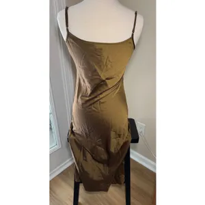 House of Harlow Bronze Brown Midi Autumn Wedding Guest Dress Size Small Slip thumbnail 2