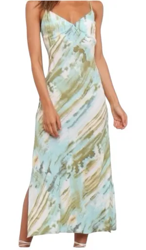 Petal & Pup - NWT Dillon Mint Abstract Open Back Maxi Slip Dress SZ 12 thumbnail 1