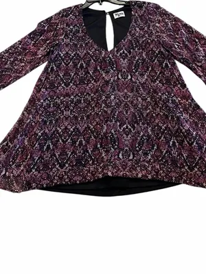Show Me Your Mumu Snake Print Mini Purple Dress Boho Flowy Bell Sleeve M thumbnail 5
