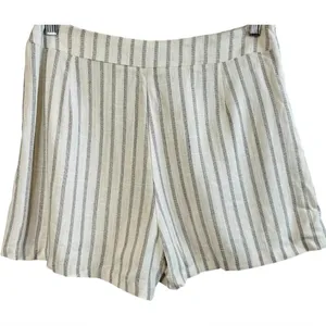 NWT Stradivarius Linen Look Wrap Detail Rustic Stripe Mini Skort Skirt‎ Large thumbnail 5