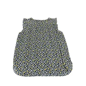 LOFT Women's Black, White, Yellow Lemon Print Flutter Cap sleeve top--Sz Med thumbnail 7