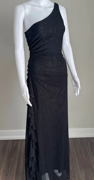 VTG Y2K City Triangles Fairy Core Whimsigoth Black Mesh Dress thumbnail 1