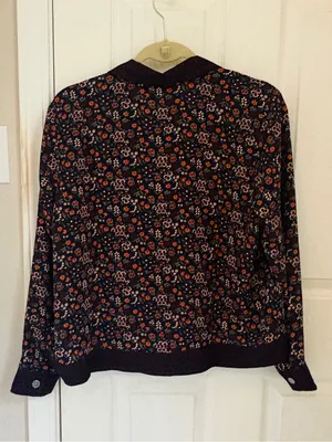 NWT!! LOFT Outlet Mixed Prints Floral Button Down Top thumbnail 7